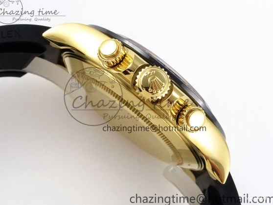 EDITION DAYTONA STRAP 116518 DIAL 1:1 YG BLACK RUBBER APSF ON SH4130 BEST OYSTERFLEX 0426